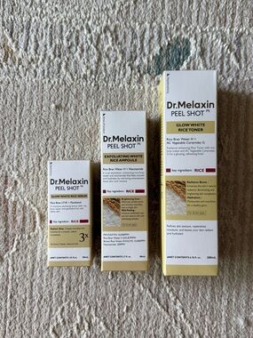 NEW Dr Melaxin Peel Shot Bundle Glow White Rice Toner, Serum, Ampoule